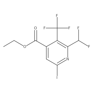 Ethyl 2-(difluoromethyl)-6-iodo-3-(trifluoromethyl)pyridine-4-carboxylate Structure