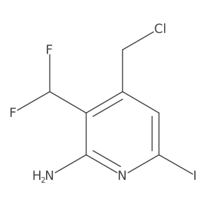 4-(chloromethyl)-3-(difluoromethyl)-6-iodo-pyridin-2-amine Structure