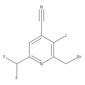 2-(Bromomethyl)-4-cyano-6-(difluoromethyl)-3-iodopyridine Structure