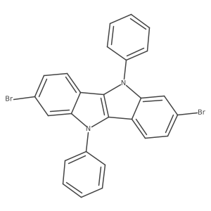 2,7-Dibromo-5,10-diphenyl-5,10-dihydroindolo[3,2-b]indole结构式