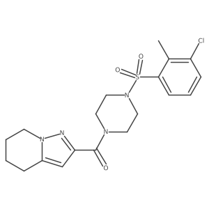 (4-((3-Chloro-2-methylphenyl)sulfonyl)piperazin-1-yl)(4,5,6,7-tetrahydropyrazolo[1,5-a]pyridin-2-yl)methanone Structure