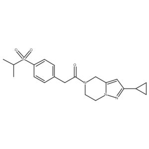 1-(2-cyclopropyl-6,7-dihydropyrazolo[1,5-a]pyrazin-5(4H)-yl)-2-(4-(isopropylsulfonyl)phenyl)ethanone Structure