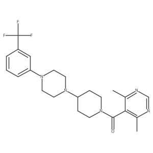 (4,6-Dimethylpyrimidin-5-yl)(4-(4-(3-(trifluoromethyl)phenyl)piperazin-1-yl)piperidin-1-yl)methanone Structure
