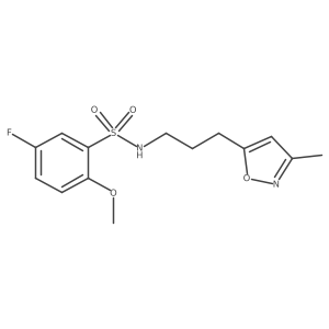 5-fluoro-2-methoxy-N-(3-(3-methylisoxazol-5-yl)propyl)benzenesulfonamide Structure