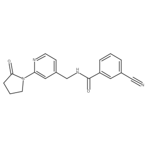 3-cyano-N-((2-(2-oxopyrrolidin-1-yl)pyridin-4-yl)methyl)benzamide结构式