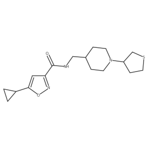 5-cyclopropyl-N-((1-(tetrahydrothiophen-3-yl)piperidin-4-yl)methyl)isoxazole-3-carboxamide Structure