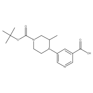 5-[(2S)-4-[(tert-Butoxy)carbonyl]-2-methylpiperazin-1-yl]pyridine-3-carboxylic acid Structure