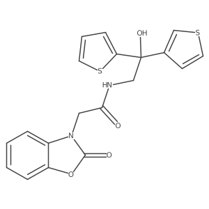 N-(2-hydroxy-2-(thiophen-2-yl)-2-(thiophen-3-yl)ethyl)-2-(2-oxobenzo[d]oxazol-3(2H)-yl)acetamide结构式