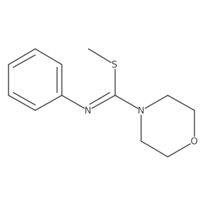 N-[(methylsulfanyl)(morpholin-4-yl)methylidene]aniline Structure
