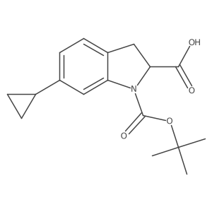 1-[(tert-butoxy)carbonyl]-6-cyclopropyl-2,3-dihydro-1H-indole-2-carboxylic acid Structure