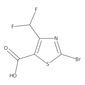 2-Bromo-4-(difluoromethyl)-1,3-thiazole-5-carboxylic acid结构式