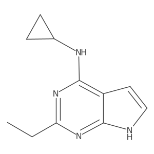 N-cyclopropyl-2-ethyl-7H-pyrrolo[2,3-d]pyrimidin-4-amine结构式