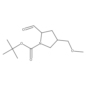tert-butyl (2S,4S)-2-formyl-4-(methoxymethyl)pyrrolidine-1-carboxylate结构式