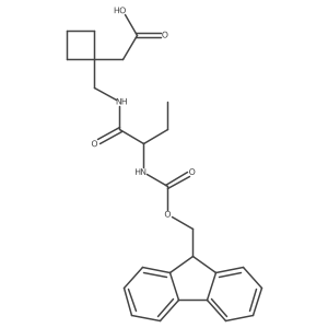 2-(1-{[(2R)-2-({[(9H-fluoren-9-yl)methoxy]carbonyl}amino)butanamido]methyl}cyclobutyl)acetic acid Structure