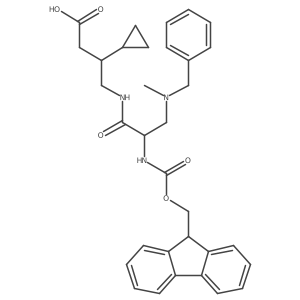 4-{3-[benzyl(methyl)amino]-2-({[(9H-fluoren-9-yl)methoxy]carbonyl}amino)propanamido}-3-cyclopropylbutanoic acid Structure