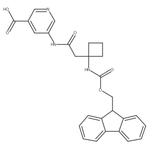 5-{2-[1-({[(9H-fluoren-9-yl)methoxy]carbonyl}amino)cyclobutyl]acetamido}pyridine-3-carboxylic acid结构式