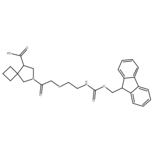 6-(2-{[2-({[(9H-fluoren-9-yl)methoxy]carbonyl}amino)ethyl]sulfanyl}acetyl)-6-azaspiro[3.4]octane-8-carboxylic acid结构式
