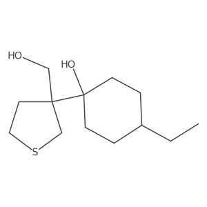 4-Ethyl-1-[3-(hydroxymethyl)thiolan-3-yl]cyclohexan-1-ol结构式