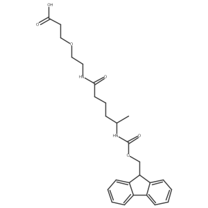 3-{2-[5-({[(9H-fluoren-9-yl)methoxy]carbonyl}amino)hexanamido]ethoxy}propanoic acid结构式