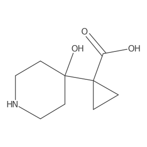1-(4-Hydroxypiperidin-4-yl)cyclopropane-1-carboxylic acid结构式