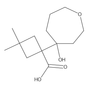 1-(4-Hydroxyoxepan-4-yl)-3,3-dimethylcyclobutane-1-carboxylic acid Structure