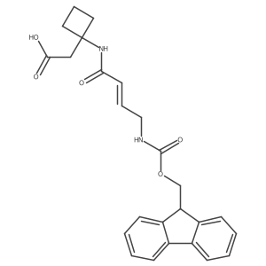 2-{1-[4-({[(9H-fluoren-9-yl)methoxy]carbonyl}amino)but-2-enamido]cyclobutyl}acetic acid结构式