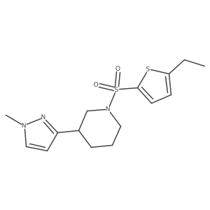 1-[(5-ethylthiophen-2-yl)sulfonyl]-3-(1-methyl-1H-pyrazol-3-yl)piperidine结构式