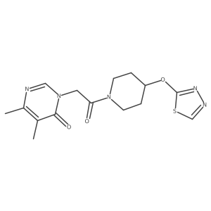 3-(2-(4-((1,3,4-thiadiazol-2-yl)oxy)piperidin-1-yl)-2-oxoethyl)-5,6-dimethylpyrimidin-4(3H)-one Structure