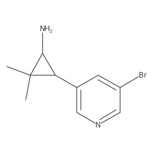 rac-(1R,3R)-3-(5-bromopyridin-3-yl)-2,2-dimethylcyclopropan-1-amine结构式