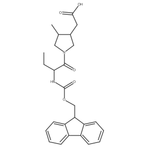 rac-2-[(3R,4R)-1-[2-({[(9H-fluoren-9-yl)methoxy]carbonyl}amino)butanoyl]-4-methylpyrrolidin-3-yl]acetic acid结构式