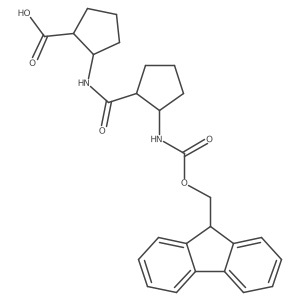 rac-2-[(1R,2S)-2-({[(9H-fluoren-9-yl)methoxy]carbonyl}amino)cyclopentaneamido]cyclopentane-1-carboxylic acid结构式