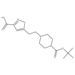 5-(2-{4-[(Tert-butoxy)carbonyl]piperazin-1-yl}ethyl)-1,2-oxazole-3-carboxylic acid结构式