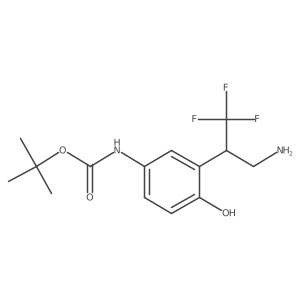 tert-butyl N-[3-(3-amino-1,1,1-trifluoropropan-2-yl)-4-hydroxyphenyl]carbamate结构式