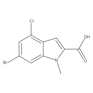 6-Bromo-4-chloro-1-methyl-1H-indole-2-carboxylic acid结构式