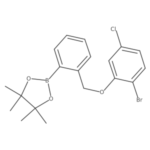 2-[2-[(2-Bromo-5-chloro-phenoxy)methyl]phenyl]-4,4,5,5-tetramethyl-1,3,2-dioxaborolane Structure