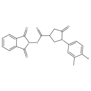 1,3-dioxo-2,3-dihydro-1H-isoindol-2-yl 1-(4-fluoro-3-methylphenyl)-5-oxopyrrolidine-3-carboxylate结构式