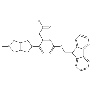 4-[(3aR,6aS)-5-methyl-octahydropyrrolo[3,4-c]pyrrol-2-yl]-3-({[(9H-fluoren-9-yl)methoxy]carbonyl}amino)-4-oxobutanoic acid结构式