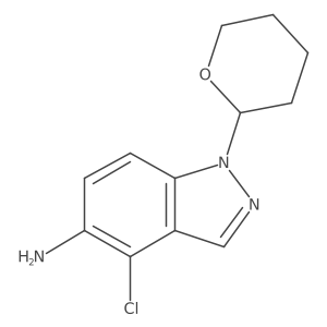 4-Chloro-1-(tetrahydro-2H-pyran-2-YL)-1H-indazol-5-amine结构式