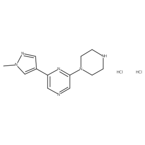 2-(1-methyl-1H-pyrazol-4-yl)-6-(piperazin-1-yl)pyrazine dihydrochloride结构式