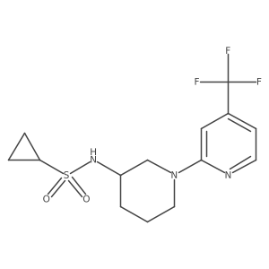 N-{1-[4-(trifluoromethyl)pyridin-2-yl]piperidin-3-yl}cyclopropanesulfonamide结构式