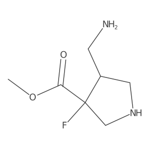 rac-methyl (3R,4S)-4-(aminomethyl)-3-fluoropyrrolidine-3-carboxylate结构式
