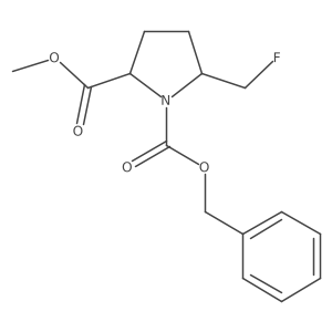 1-Benzyl 2-methyl rel-(2R,5S)-5-(fluoromethyl)pyrrolidine-1,2-dicarboxylate结构式