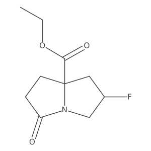 Ethyl rel-(2R,7aR)-2-fluoro-5-oxotetrahydro-1H-pyrrolizine-7a(5H)-carboxylate Structure