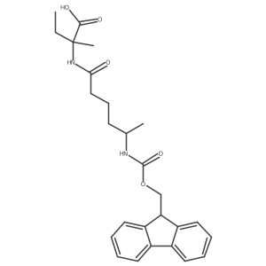 2-[5-({[(9H-fluoren-9-yl)methoxy]carbonyl}amino)hexanamido]-2-methylbutanoic acid结构式
