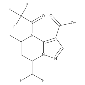 rac-(5R,7R)-7-(difluoromethyl)-5-methyl-4-(2,2,2-trifluoroacetyl)-4H,5H,6H,7H-pyrazolo[1,5-a]pyrimidine-3-carboxylic acid Structure