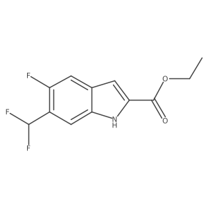 Ethyl 6-(difluoromethyl)-5-fluoro-1H-indole-2-carboxylate结构式