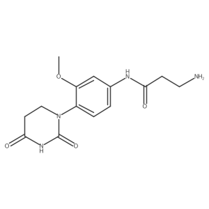 3-amino-N-[4-(2,4-dioxohexahydropyrimidin-1-yl)-3-methoxy-phenyl]propanamide结构式
