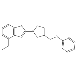 4-Ethyl-2-{3-[(pyrazin-2-yloxy)methyl]pyrrolidin-1-yl}-1,3-benzothiazole Structure