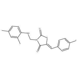 (5Z)-3-[(2,4-dimethylanilino)methyl]-5-[(4-fluorophenyl)methylidene]-1,3-thiazolidine-2,4-dione Structure