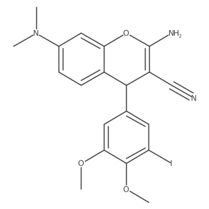 2-Amino-7-(dimethylamino)-4-(3-iodo-4,5-dimethoxyphenyl)-4H-1-benzopyran-3-carbonitrile Structure
